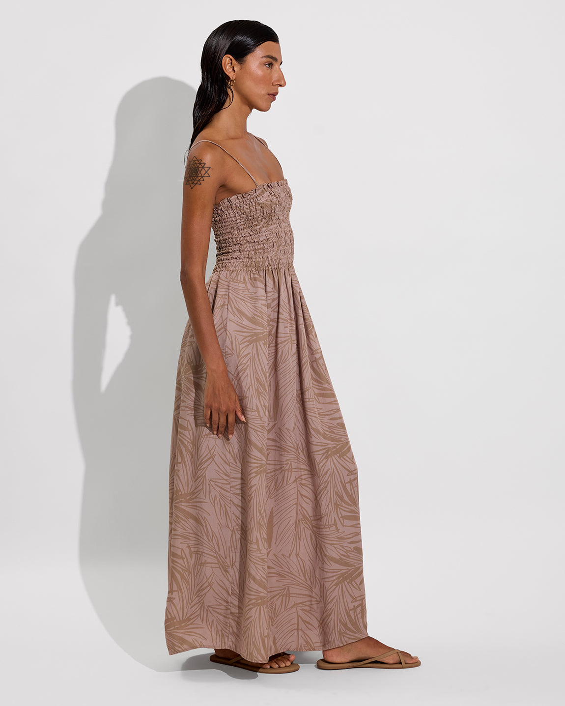 Cabana Maxi Dress - Petite Palm Fronds Tan - Misc image 3