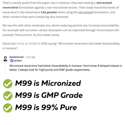 Longevity Pack - NMN 500mg and M99 Resveratrol - Misc image 2