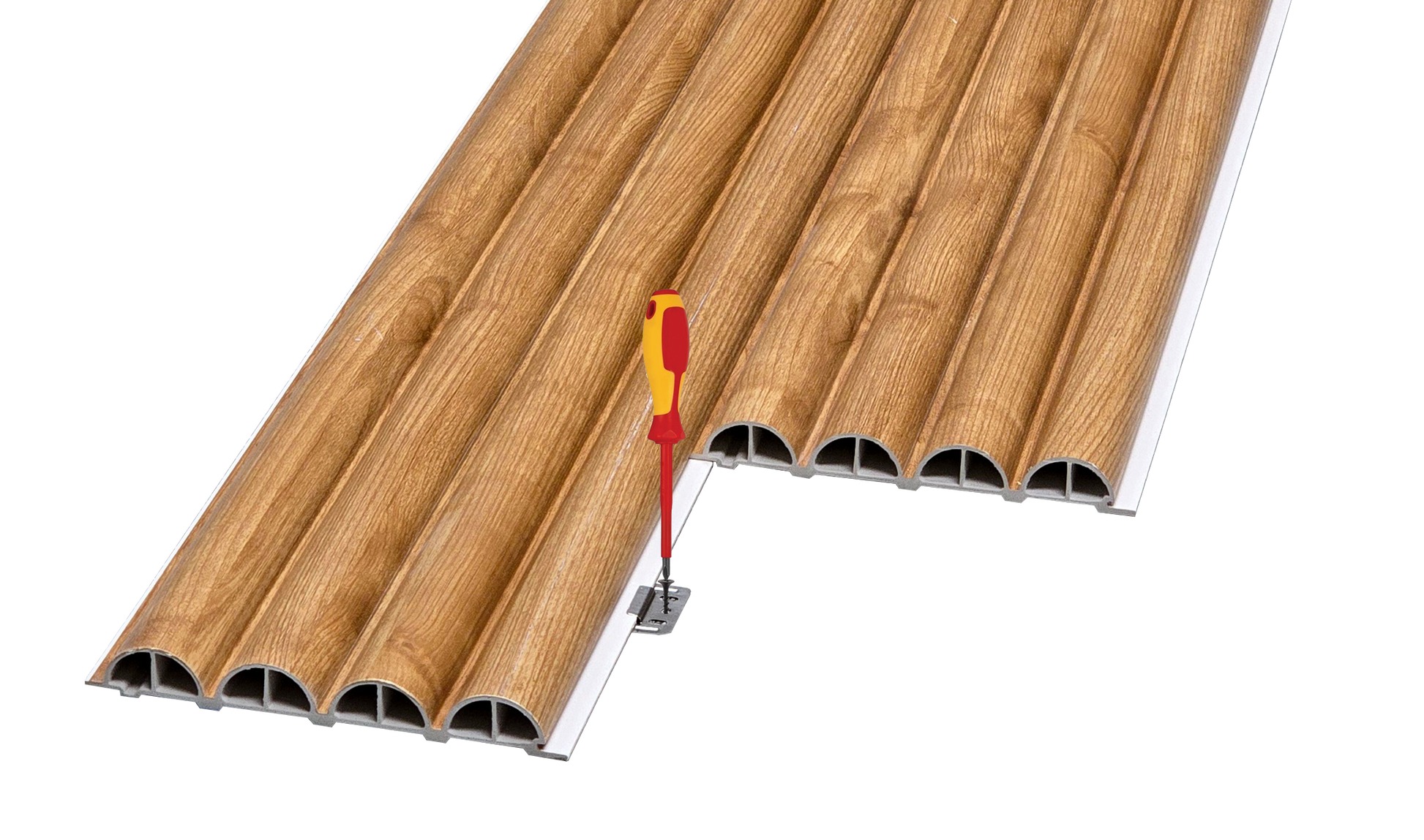 WPC Fluted Panels, Maple cedar 10 Panels x 10 feet long. - Furniture image 3