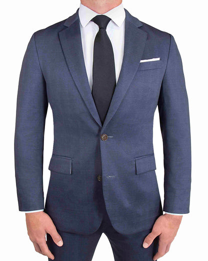 Athletic Fit Stretch Suit - Midnight Navy Plaid - Misc image 3