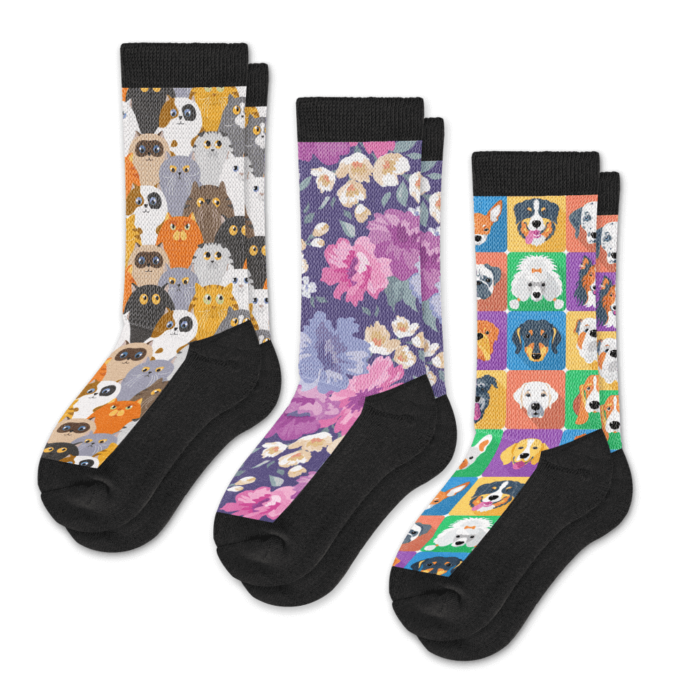 Paws And Petals EasyStretch™ Socks Bundle 3-Pack - Furniture image 2