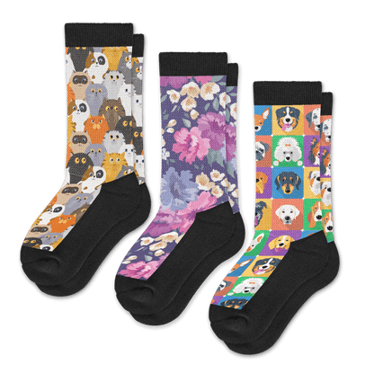 Paws And Petals EasyStretch™ Socks Bundle 3-Pack - Furniture image 2