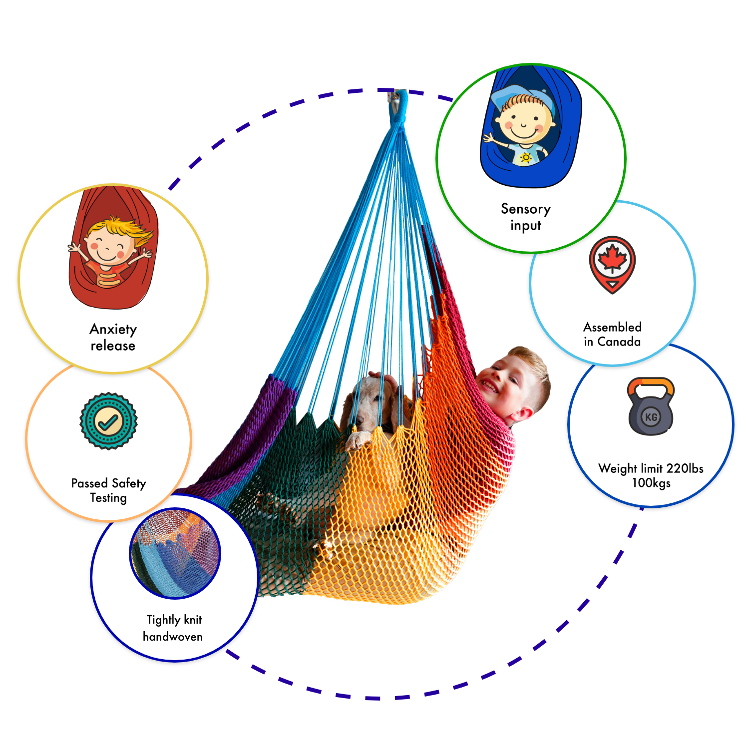 Therapy Hammock Swing - Rainbow - Furniture image 3