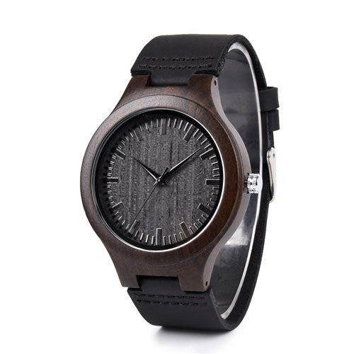 Dark Polished Wooden Watch - Apparel image 1