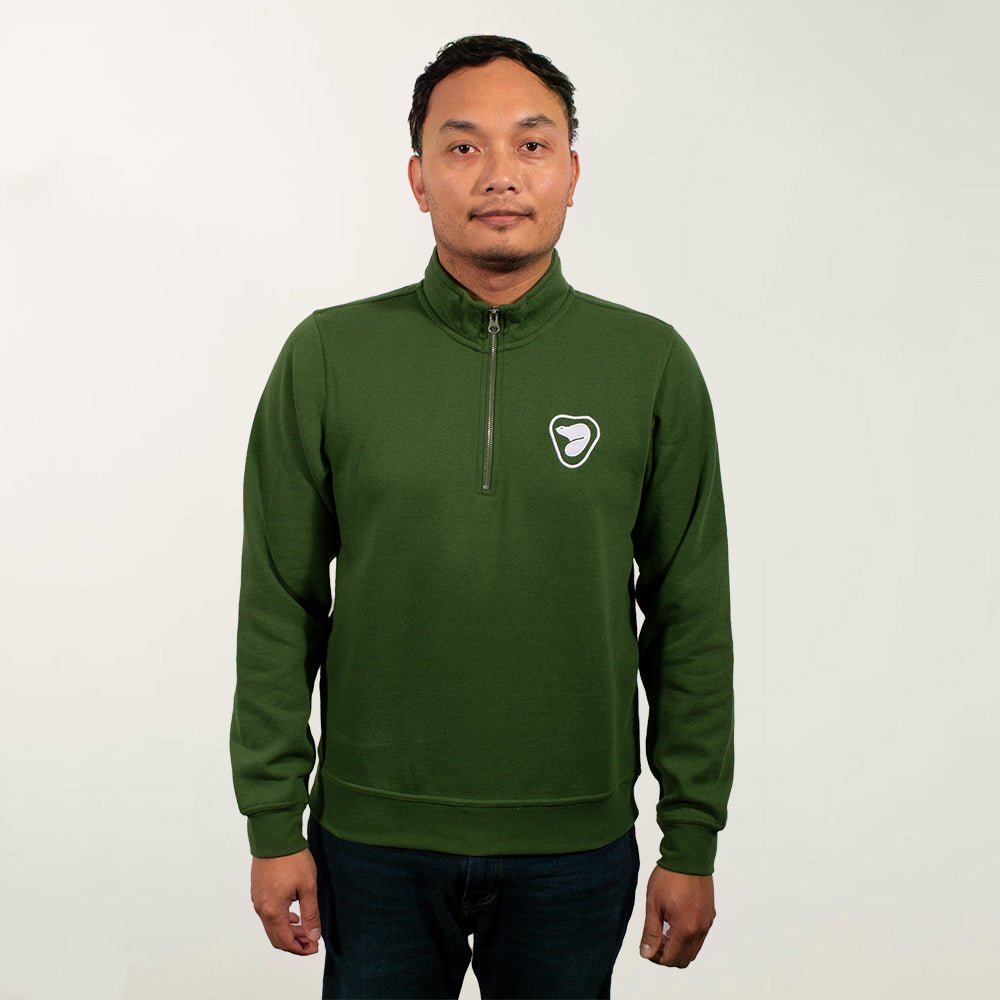 Unisex Quarter Zip Sweatshirt - Green - Apparel image 3