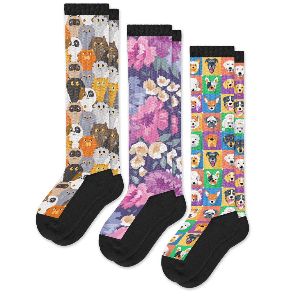 Paws And Petals EasyStretch™ Socks Bundle 3-Pack - Furniture image 1