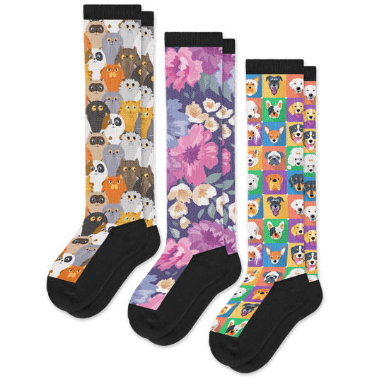 Paws And Petals EasyStretch™ Socks Bundle 3-Pack - Furniture image 1