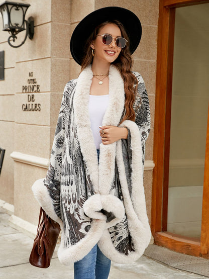 Printed Open Front Poncho - Misc image 4