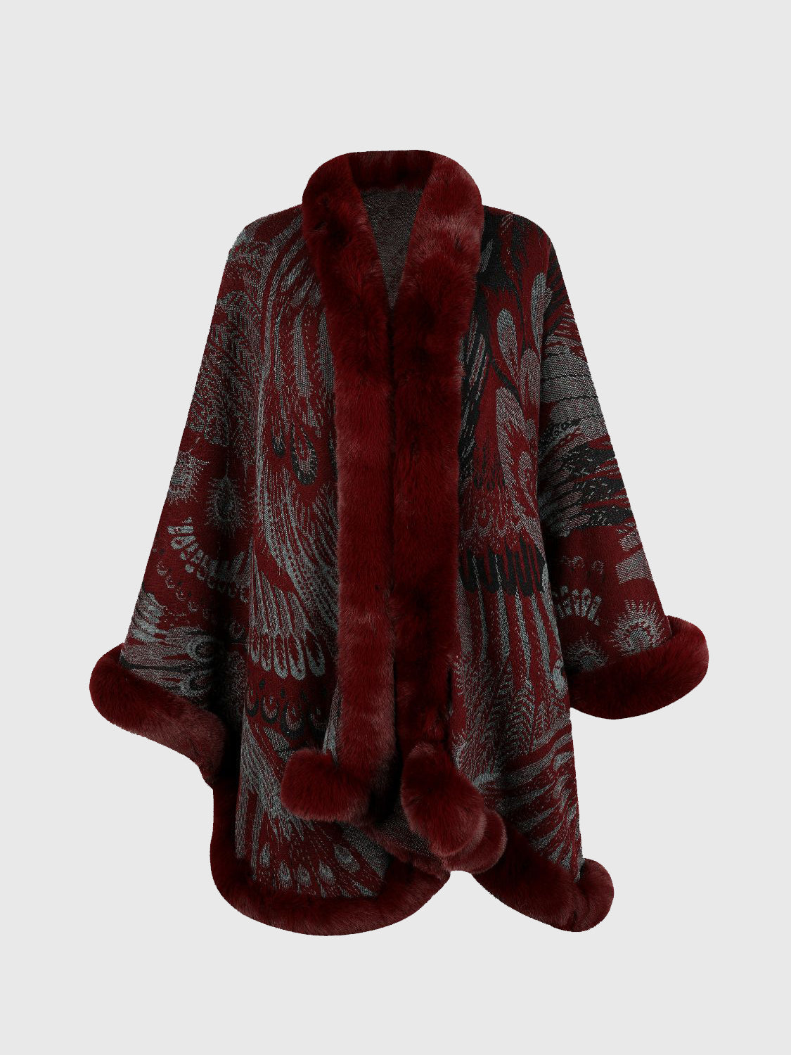 Printed Open Front Poncho - Misc image 8