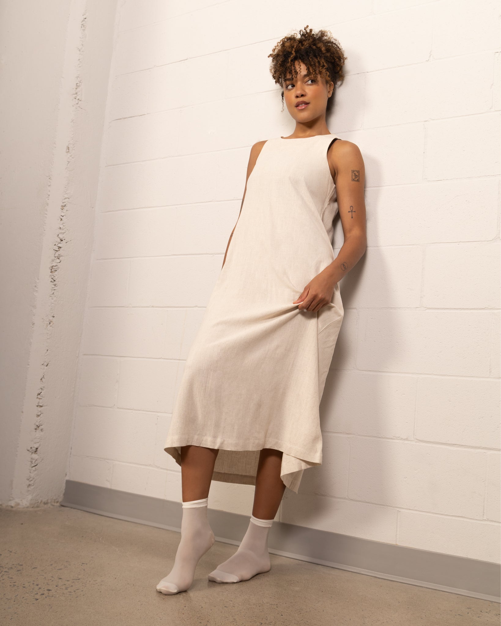 Maxi Linen Dress in Natural - Misc image 3