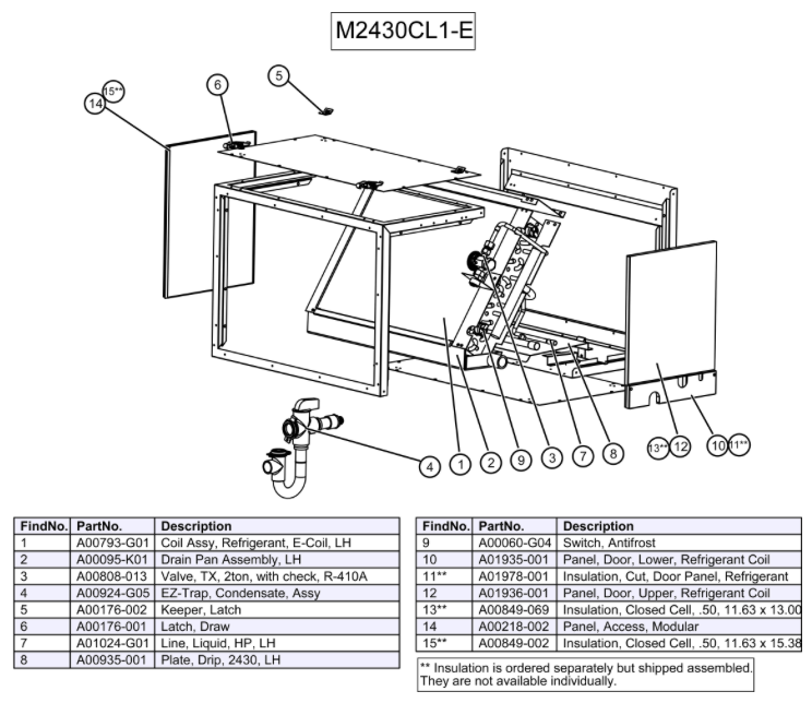 M2430CL1-E0C1 - Module, Refrigerant Coil (6 Row)*(AC/HP), E-Coated, A2L Compliant, TXV sold separately - Apparel image 2