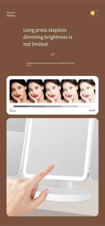 Trifold LED Makeup Mirror – Smart Light-Up Vanity Mirror for Beauty & Dressing - Beauty image 9