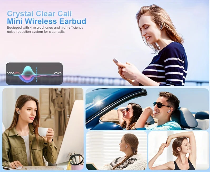 Wireless Bluetooth 5.3 Earbuds – 40dB Noise Cancelling, 6-Mic ENC, HD Calls & LED Display with Transparency Mode! - Gadgets image 12