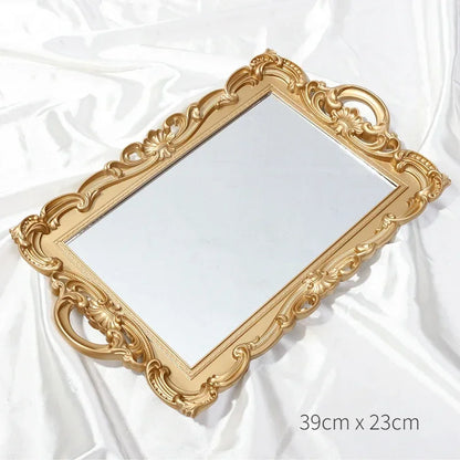 European Decorative Plate Storage Tray Oval Plate Jewelry Display Rotary Candy Decor Tray Mirror Decorative Make Up Mirror - Kitchen & Dining image 12