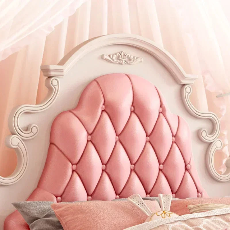Princess Pretty Luxury Children's Bed American Wood Cute Pink Modern Children Bed Loft Villa Cama Infantil Bedroom Set Furniture - Misc image 4