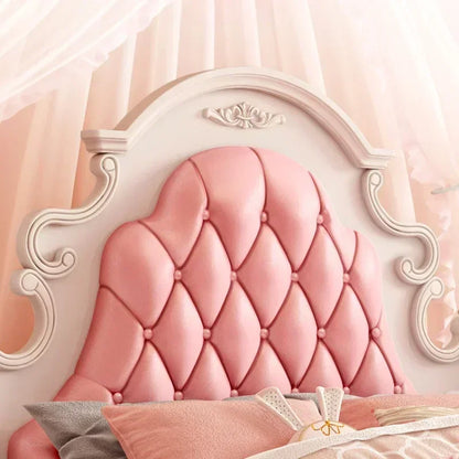 Princess Pretty Luxury Children's Bed American Wood Cute Pink Modern Children Bed Loft Villa Cama Infantil Bedroom Set Furniture - Misc image 4