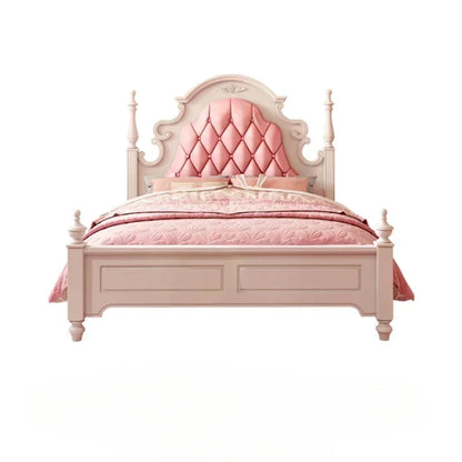 Princess Pretty Luxury Children's Bed American Wood Cute Pink Modern Children Bed Loft Villa Cama Infantil Bedroom Set Furniture - Misc image 6