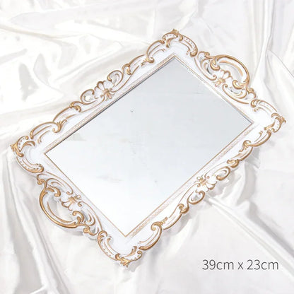 European Decorative Plate Storage Tray Oval Plate Jewelry Display Rotary Candy Decor Tray Mirror Decorative Make Up Mirror - Kitchen & Dining image 11