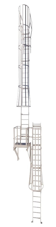 Fixed Aluminum Ladder Cage and Rest Platform  With Parapet Wall Return Model SL1499 - Apparel image 3