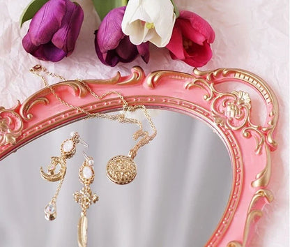 European Decorative Plate Storage Tray Oval Plate Jewelry Display Rotary Candy Decor Tray Mirror Decorative Make Up Mirror - Kitchen & Dining image 6