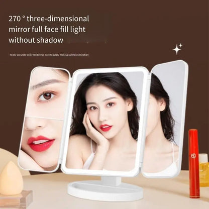 Trifold LED Makeup Mirror – Smart Light-Up Vanity Mirror for Beauty & Dressing - Beauty image 2