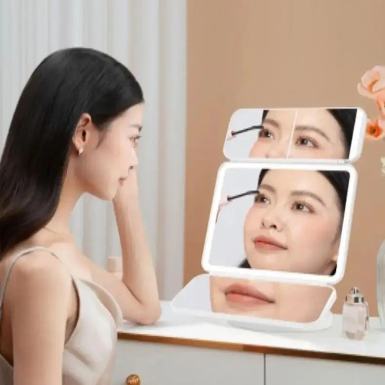 Trifold LED Makeup Mirror – Smart Light-Up Vanity Mirror for Beauty & Dressing - Beauty image 6