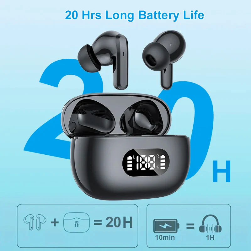 Wireless Bluetooth 5.3 Earbuds – 40dB Noise Cancelling, 6-Mic ENC, HD Calls & LED Display with Transparency Mode! - Gadgets image 3