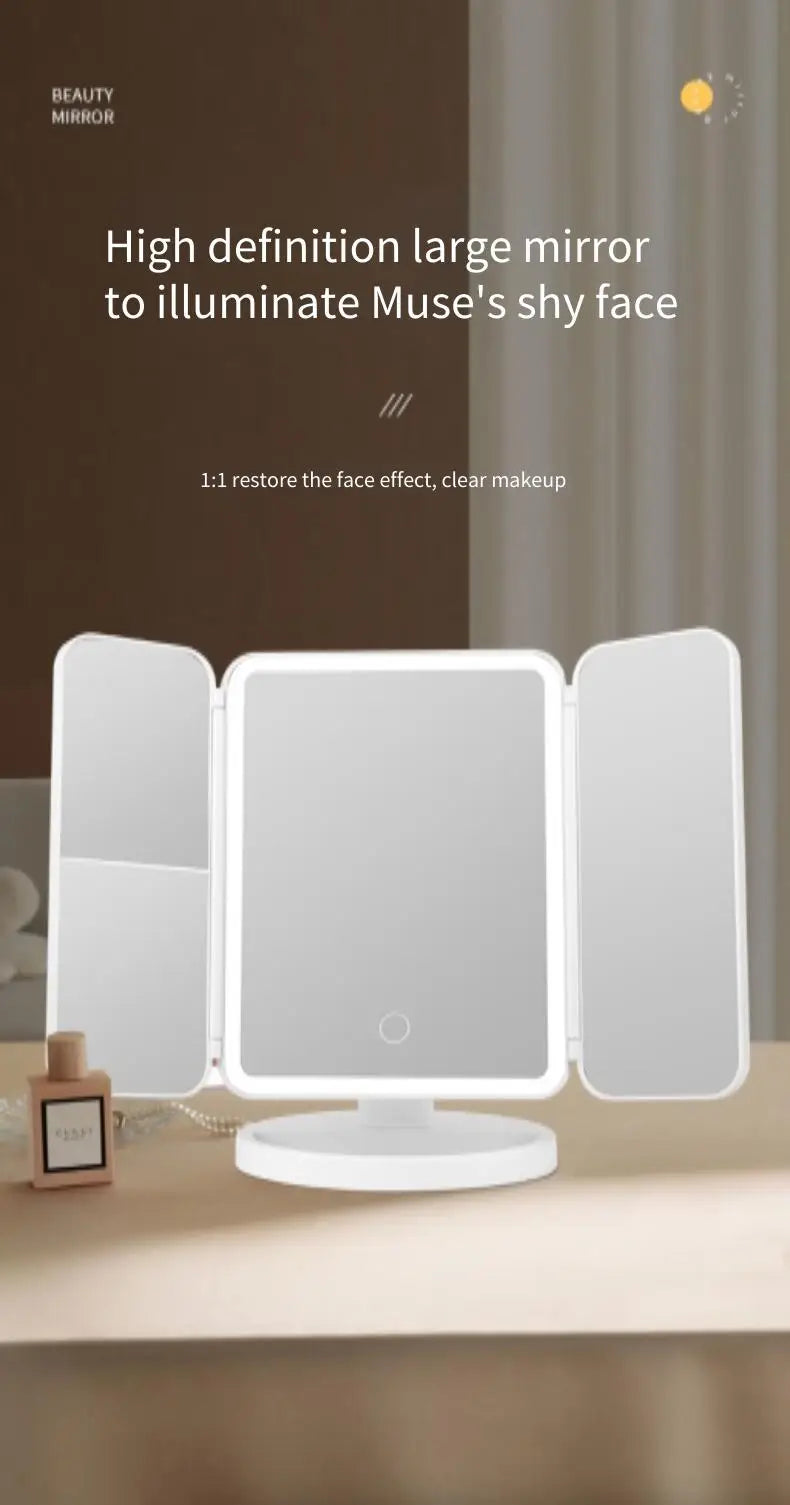 Trifold LED Makeup Mirror – Smart Light-Up Vanity Mirror for Beauty & Dressing - Beauty image 15