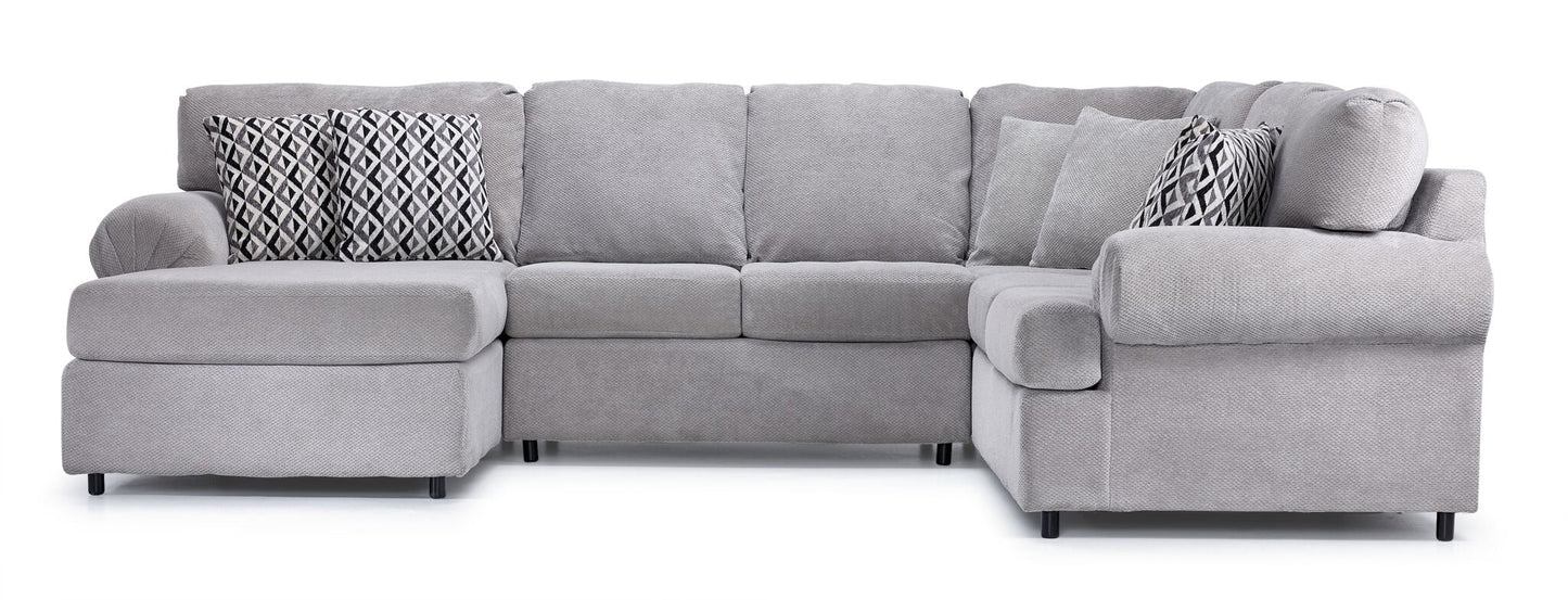 Jupiter 4-Piece Sectional with Left-Facing Chaise - Ash Grey - Furniture image 6