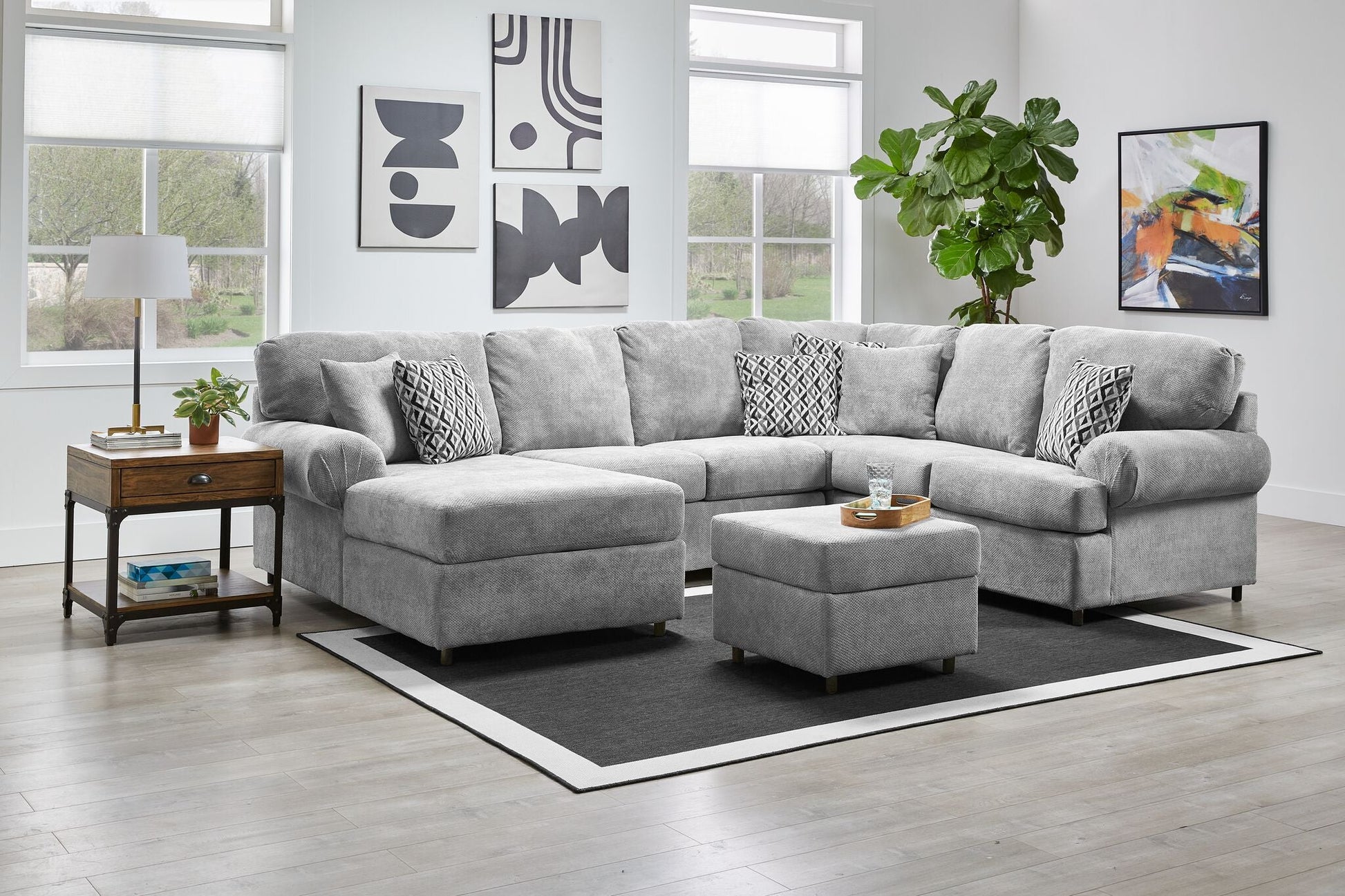 Jupiter 4-Piece Sectional with Left-Facing Chaise - Ash Grey - Furniture image 4