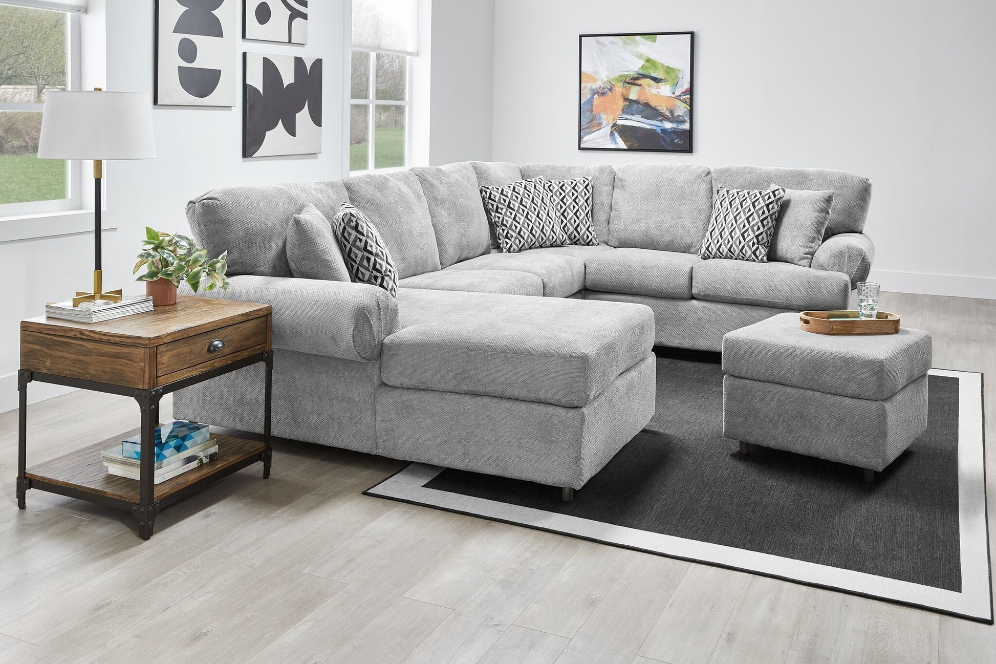 Jupiter 4-Piece Sectional with Left-Facing Chaise - Ash Grey - Furniture image 2