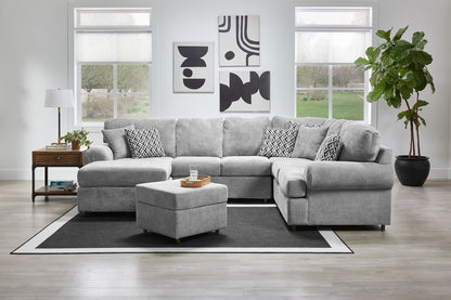 Jupiter 4-Piece Sectional with Left-Facing Chaise - Ash Grey - Furniture image 3