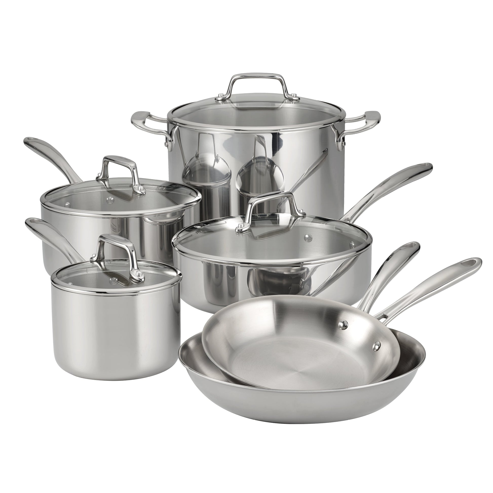Tri-Ply Clad Stainless Steel Cookware Set with Glass Lids - Kitchen & Dining image 13