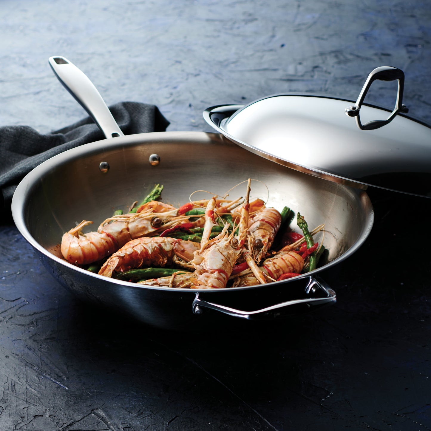 Signature 12.5 Inch Tri-Ply Clad Stainless Steel Wok - Kitchen & Dining image 3