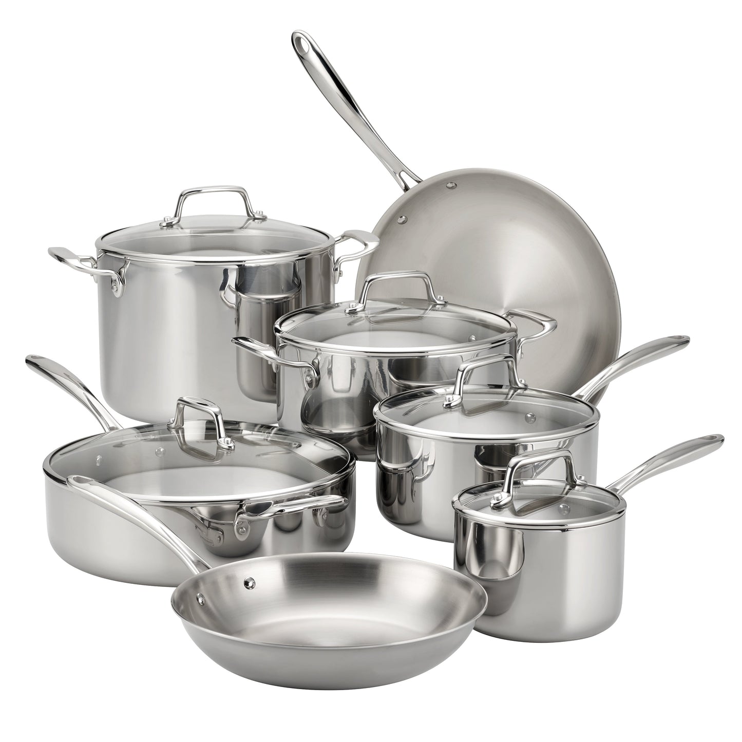 Tri-Ply Clad Stainless Steel Cookware Set with Glass Lids - Kitchen & Dining image 12