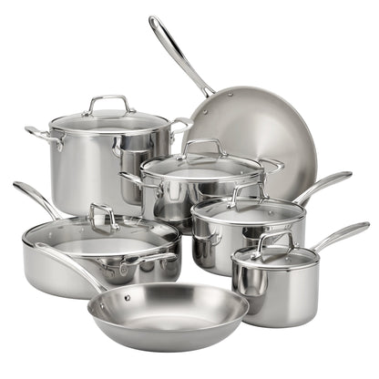 Tri-Ply Clad Stainless Steel Cookware Set with Glass Lids - Kitchen & Dining image 12