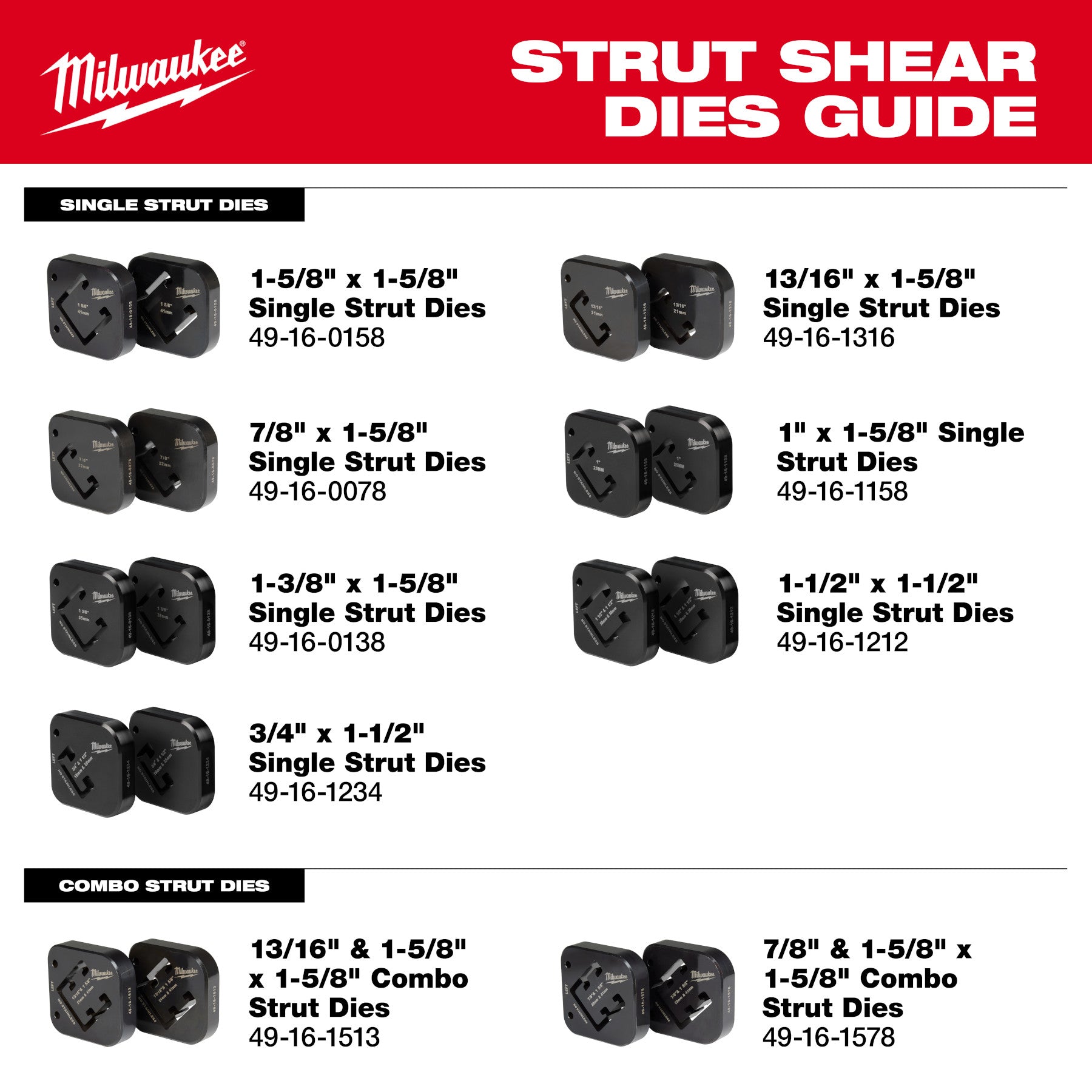 Milwaukee 49-16-1158 1" x 1-5/8 Strut Shearing Dies - Misc image 6