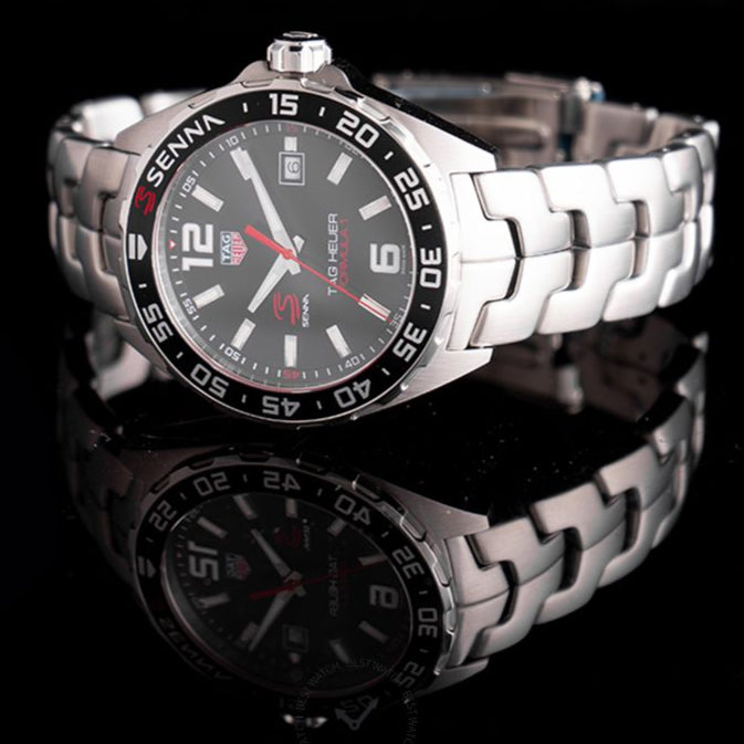 Tag Heuer Formula 1 Senna Limited Edition Black Dial Silver Steel Strap Watch for Men - WAZ1012.BA0883 - Jewelry image 25