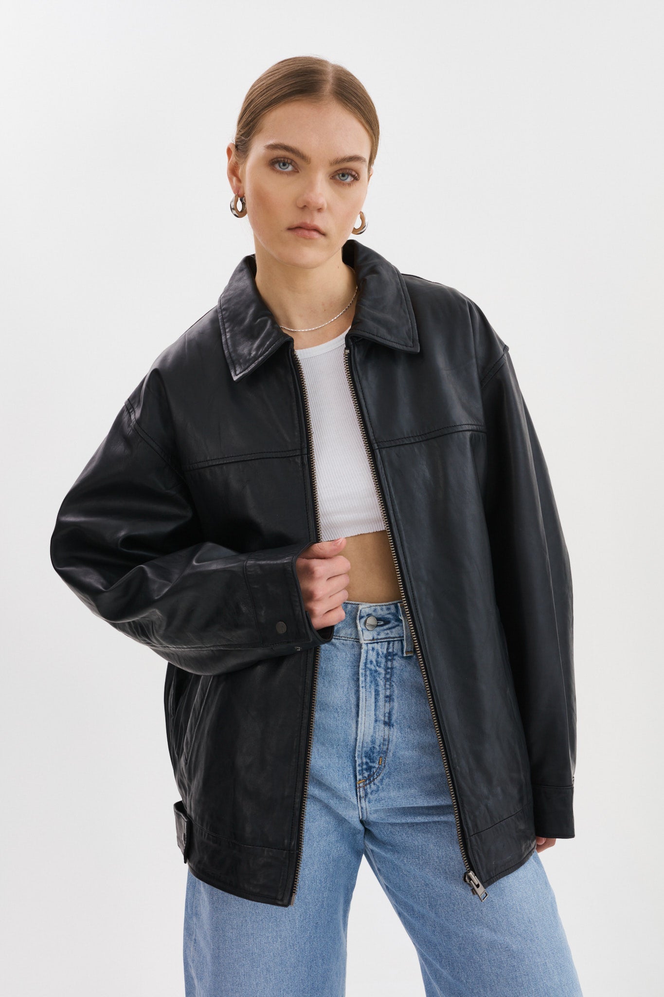 THEIA | Leather Bomber Jacket - Misc image 1