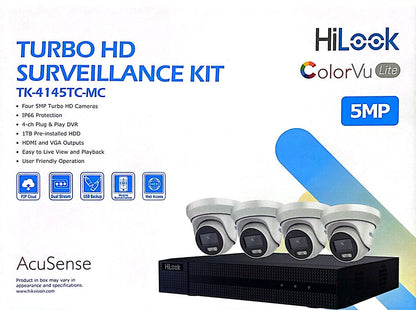 HiLook TK-4145TC-MC 4-Channel 5MP ColorVu Lite DVR Kit - Gadgets image 1
