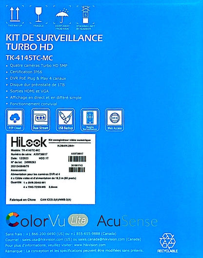 HiLook TK-4145TC-MC 4-Channel 5MP ColorVu Lite DVR Kit - Gadgets image 3