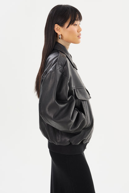 TREVANNA | Leather Bomber Jacket - Misc image 5