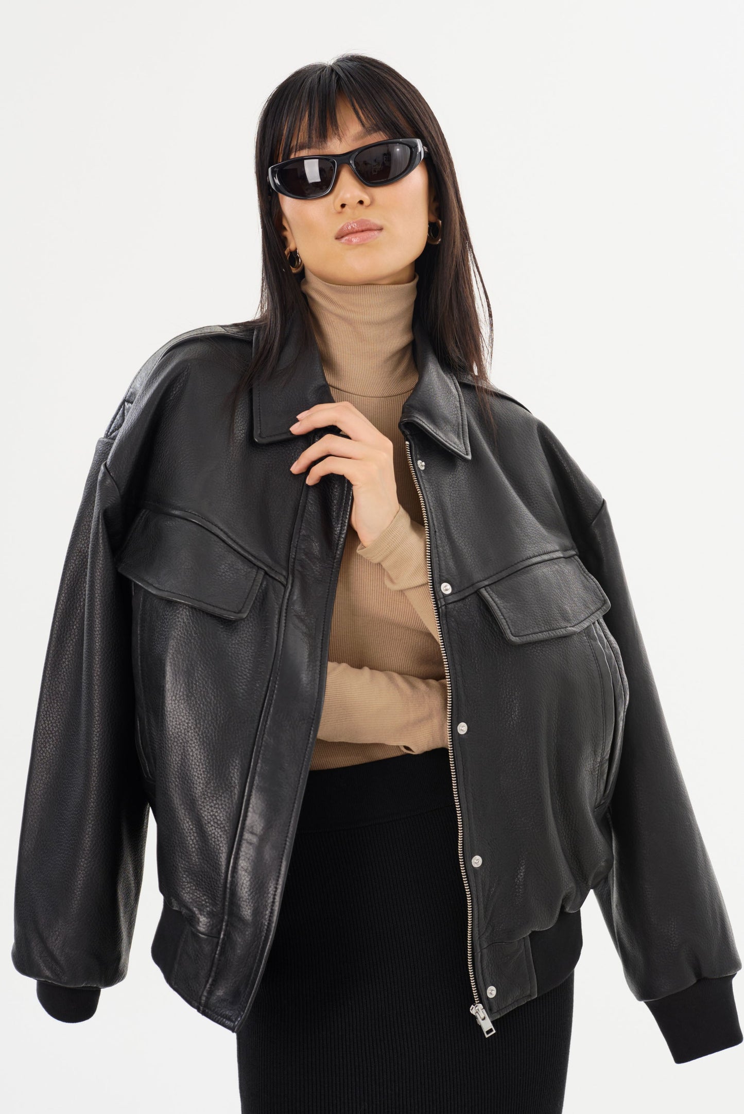TREVANNA | Leather Bomber Jacket - Misc image 8