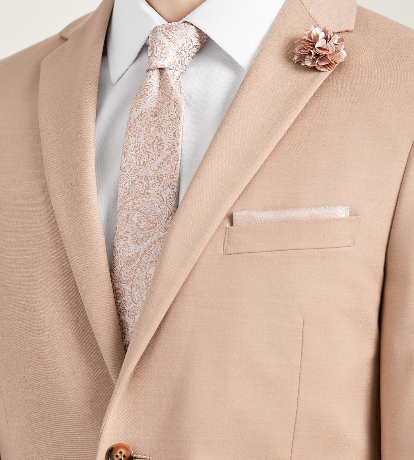 Slim Fit Blush Solid Suit - Misc image 2