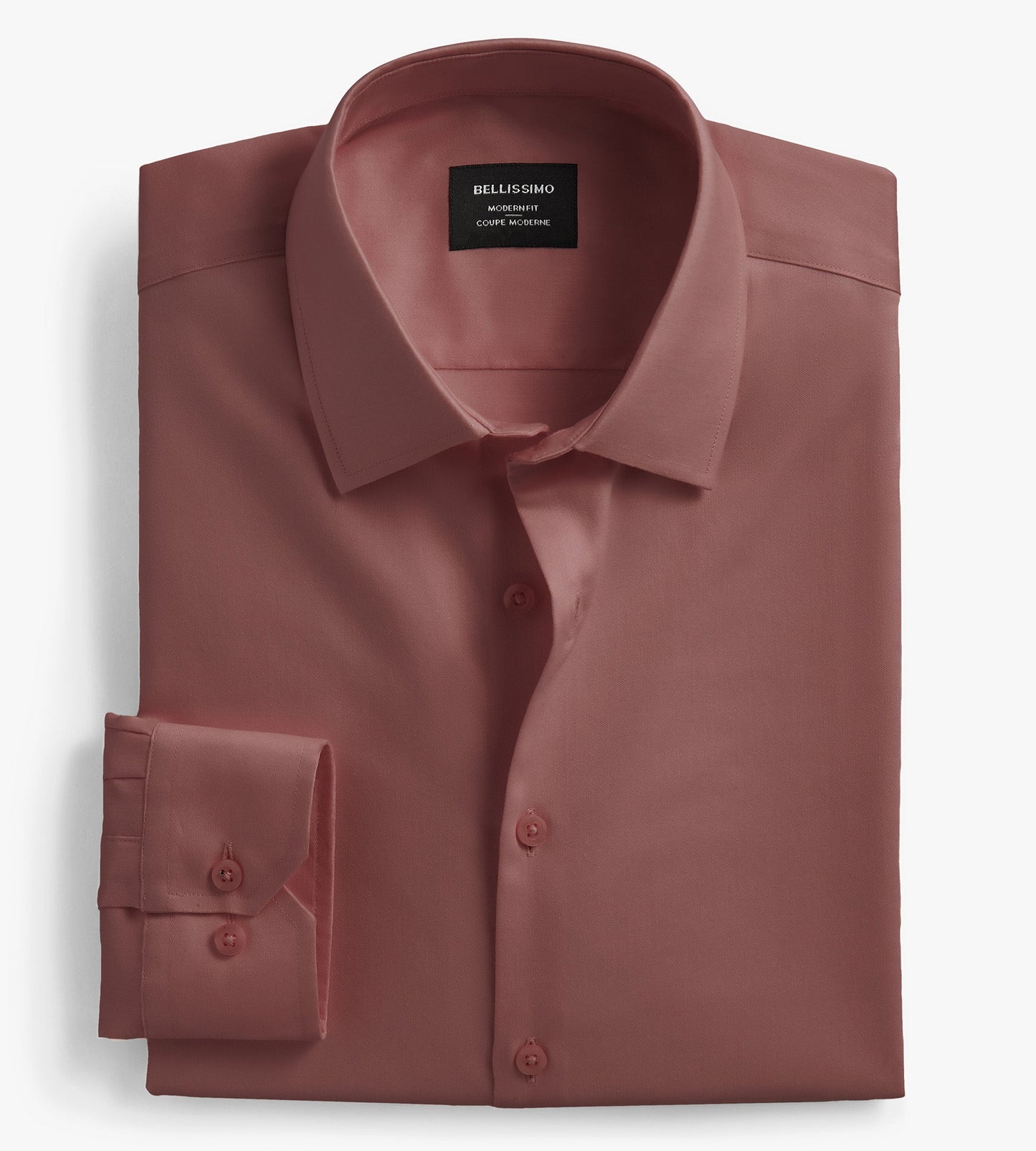 Modern Fit Non- Iron Stretch Sateen Dress Shirt - Misc image 1