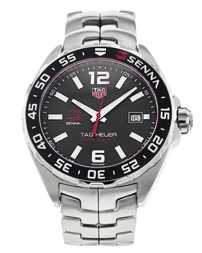 Tag Heuer Formula 1 Senna Limited Edition Black Dial Silver Steel Strap Watch for Men - WAZ1012.BA0883 - Jewelry image 6