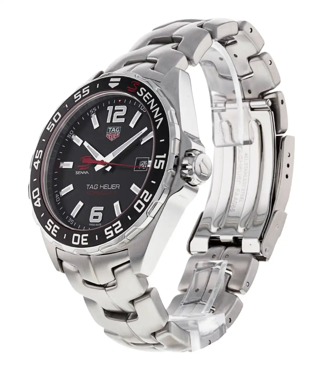Tag Heuer Formula 1 Senna Limited Edition Black Dial Silver Steel Strap Watch for Men - WAZ1012.BA0883 - Jewelry image 9