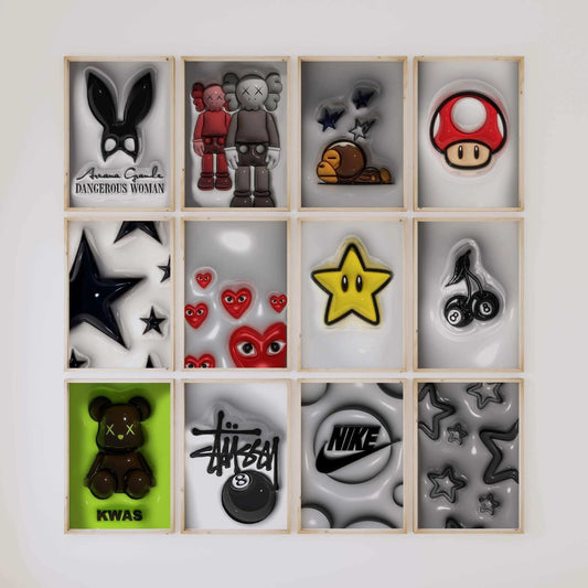 Trendy Hypebeast 3D Room Decor Set of 12 - Home Decor image 1