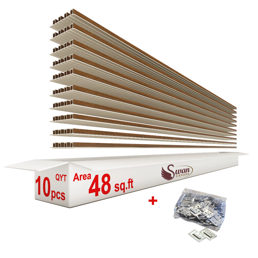 WPC Fluted Panels, Maple cedar 10 Panels x 10 feet long. - Furniture image 2