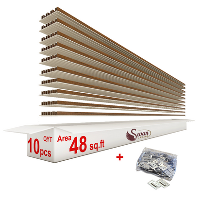 WPC Fluted Panels, Maple cedar 10 Panels x 10 feet long. - Furniture image 2